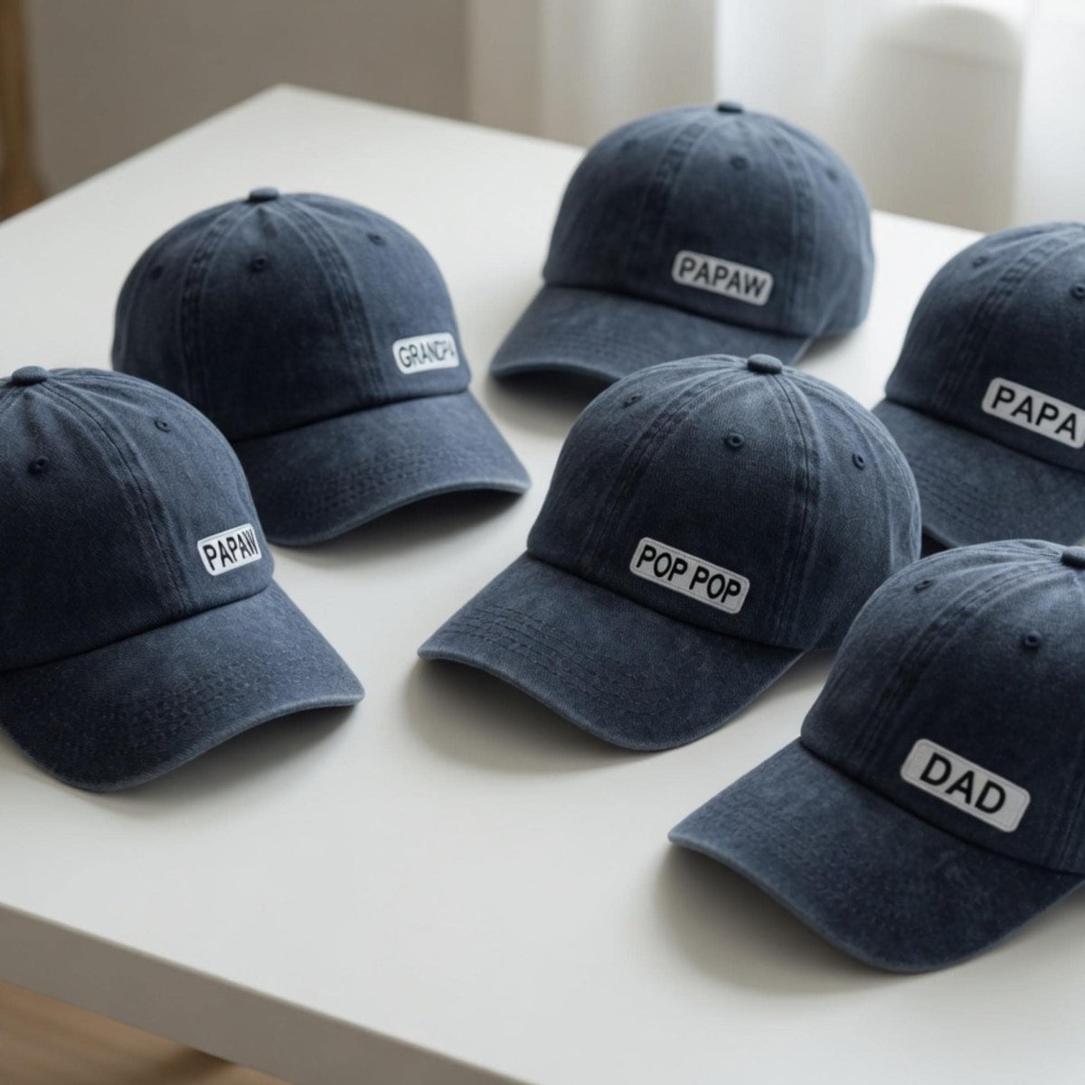 Custom Dad Hat - Personalized Papaw Papa Pop Pop Grandpa Cap - Father's Day Gift - Minimalist Name Hat - Vintage Washed Dad Hat