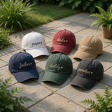 Custom Heart Dad Hat, Personalized Script Daddy Cap, Father's Day Gift, Embroidered Papa Dada Papi Hat, Vintage Washed Cotton Baseball Cap