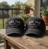 Custom Girl Dad Boy Dad Hat Est 2026, Personalized New Dad Gift, Embroidered Father's Day Cap, Baby Announcement Gift, Vintage Baseball Hat