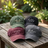 Custom Est 2026 Dad Hat, Personalized Script Daddy Cap, First Father's Day Gift, Embroidered Papa Father Hat, Vintage Washed Cotton Cap
