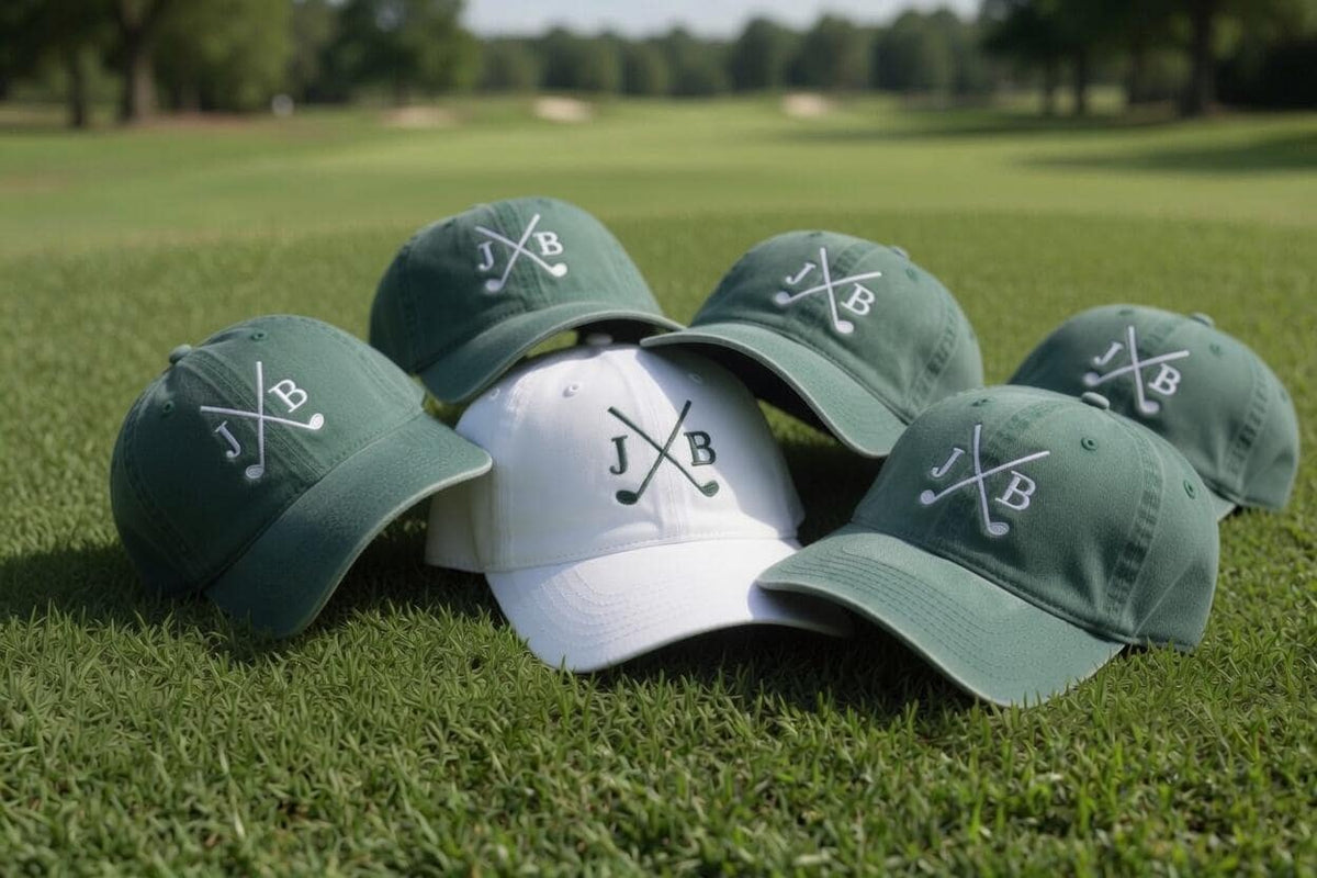 Custom Golf Initial Embroidered Hat - Personalized Monogram Dad Cap