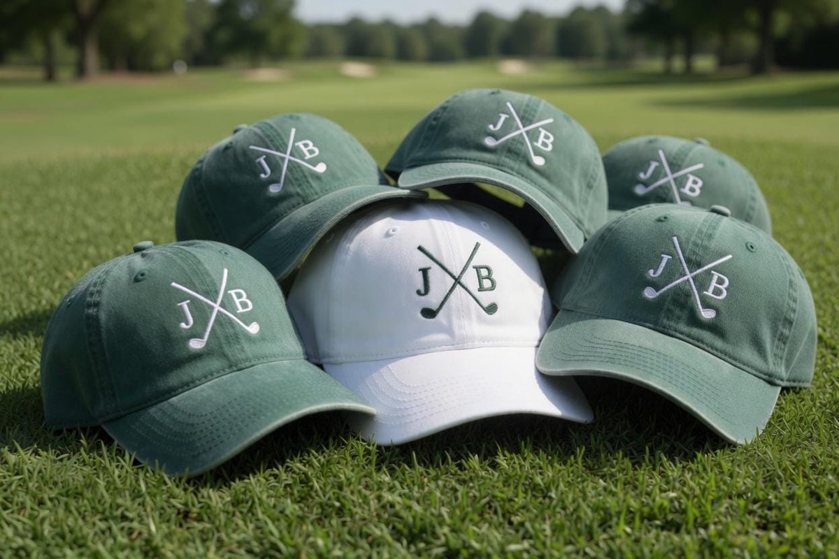 Custom Golf Initial Embroidered Hat - Personalized Monogram Dad Cap