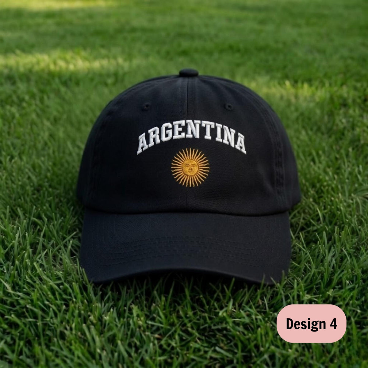 Argentina Flag Embroidered Dad Hat, Vintage Washed Cotton Soccer Fan Baseball Cap