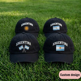 Argentina Flag Embroidered Dad Hat, Vintage Washed Cotton Soccer Fan Baseball Cap