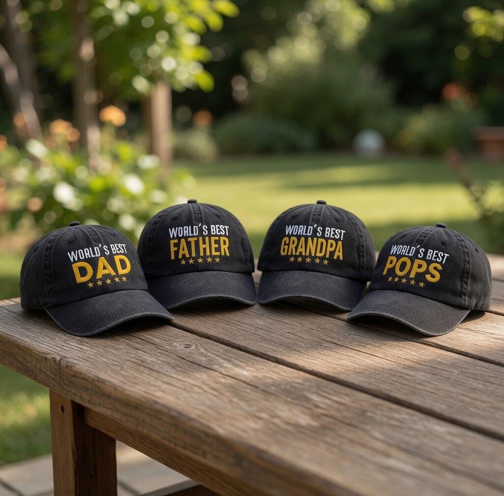 World's Best Dad Hat, Star Grandpa Embroidered Cap, Father's Day Gift, Custom Daddy Father Pops Baseball Hat, Vintage Washed Cotton Gift