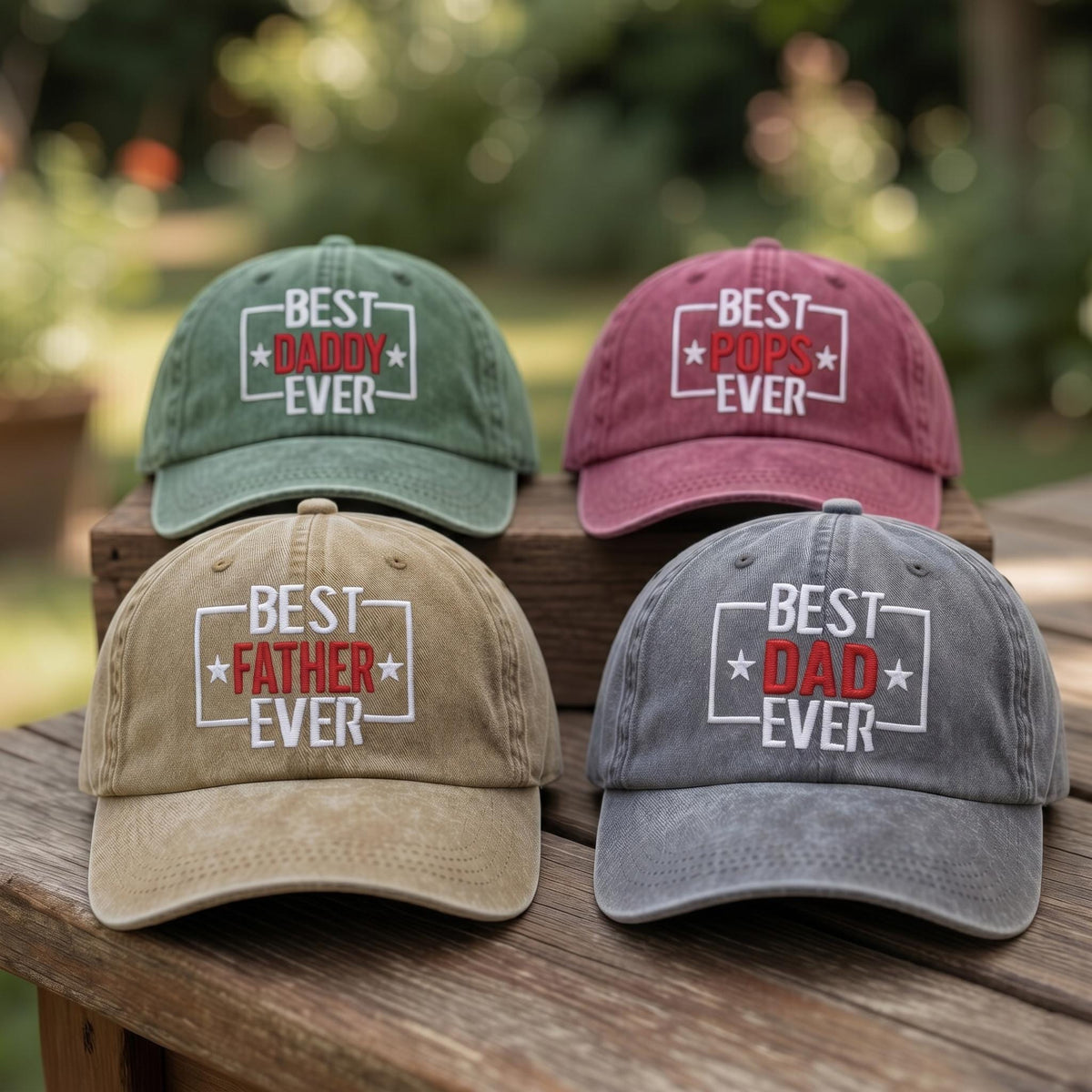 Best Dad Ever Hat, Custom Embroidered Father's Day Cap, Personalized Daddy Father Pops Baseball Hat, Vintage Washed Cotton Gift for Him
