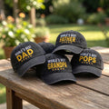 World's Best Dad Hat, Star Grandpa Embroidered Cap, Father's Day Gift, Custom Daddy Father Pops Baseball Hat, Vintage Washed Cotton Gift