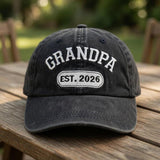 Custom Est 2026 Dad Hat, Personalized New Daddy Cap, First Father's Day Gift, Embroidered Papa Pops Baseball Hat, Vintage Washed Cotton