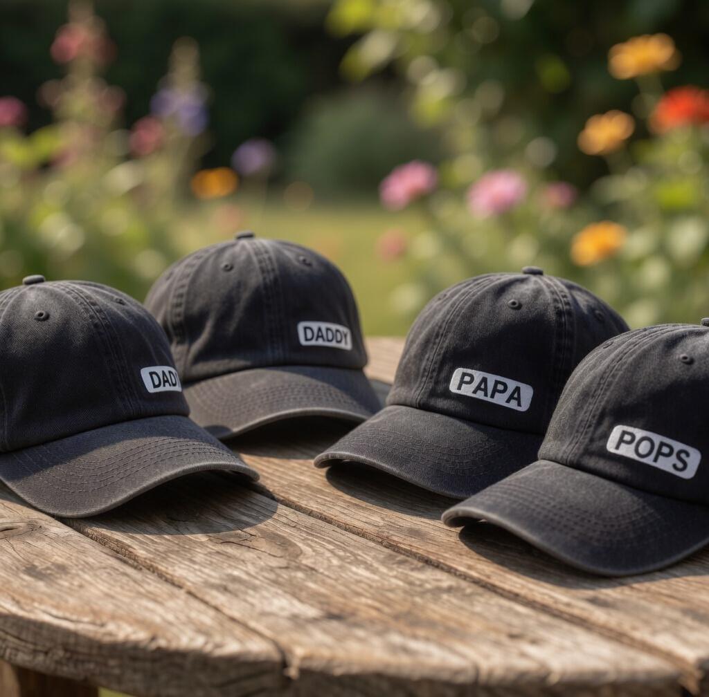 Custom Minimalist Dad Hat, Personalized Name Tag Daddy Cap, Embroidered Papa Pops Baseball Hat, Father's Day Gift, Vintage Cotton Cap