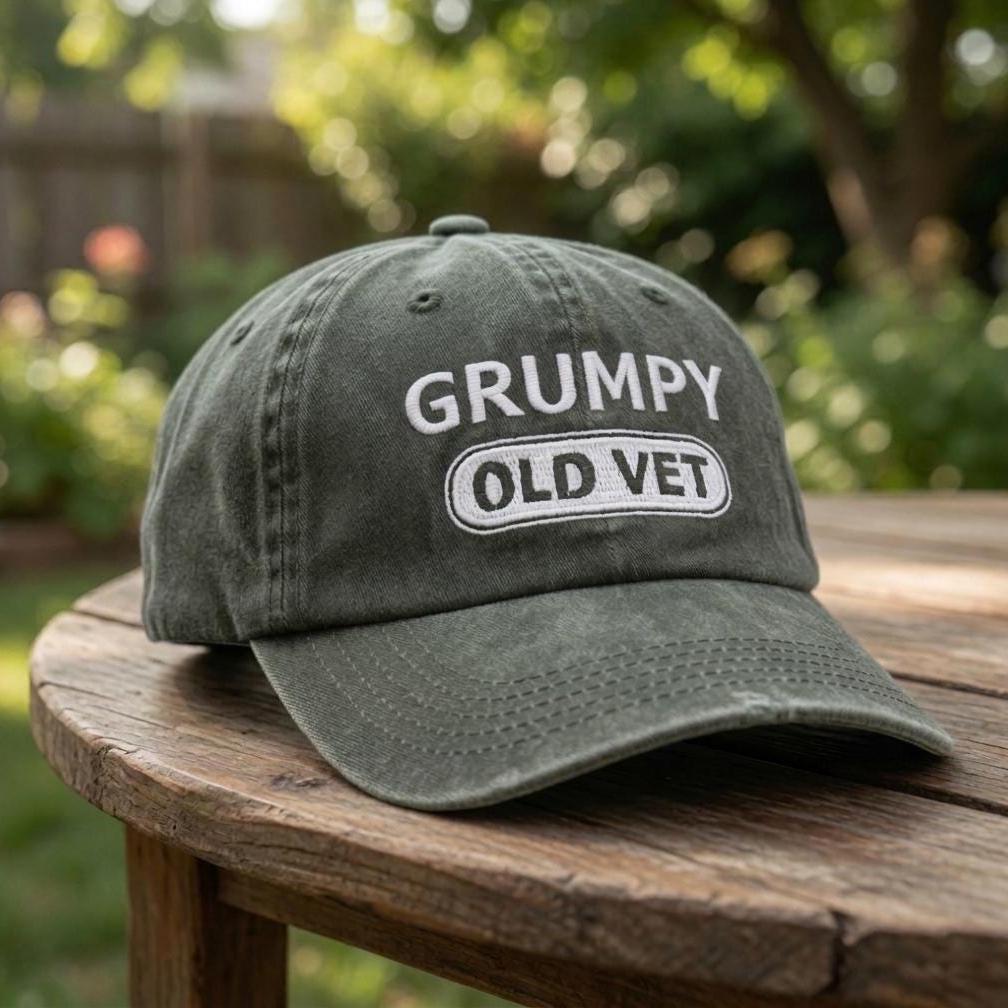 Funny Veteran Embroidered Hat, Vintage Distressed Cotton Dad Cap, Veteran Appreciation Gift