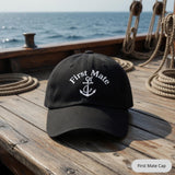 Matching Captain and First Mate Embroidered Hats, Nautical Couple Baseball Caps, Boating Gift