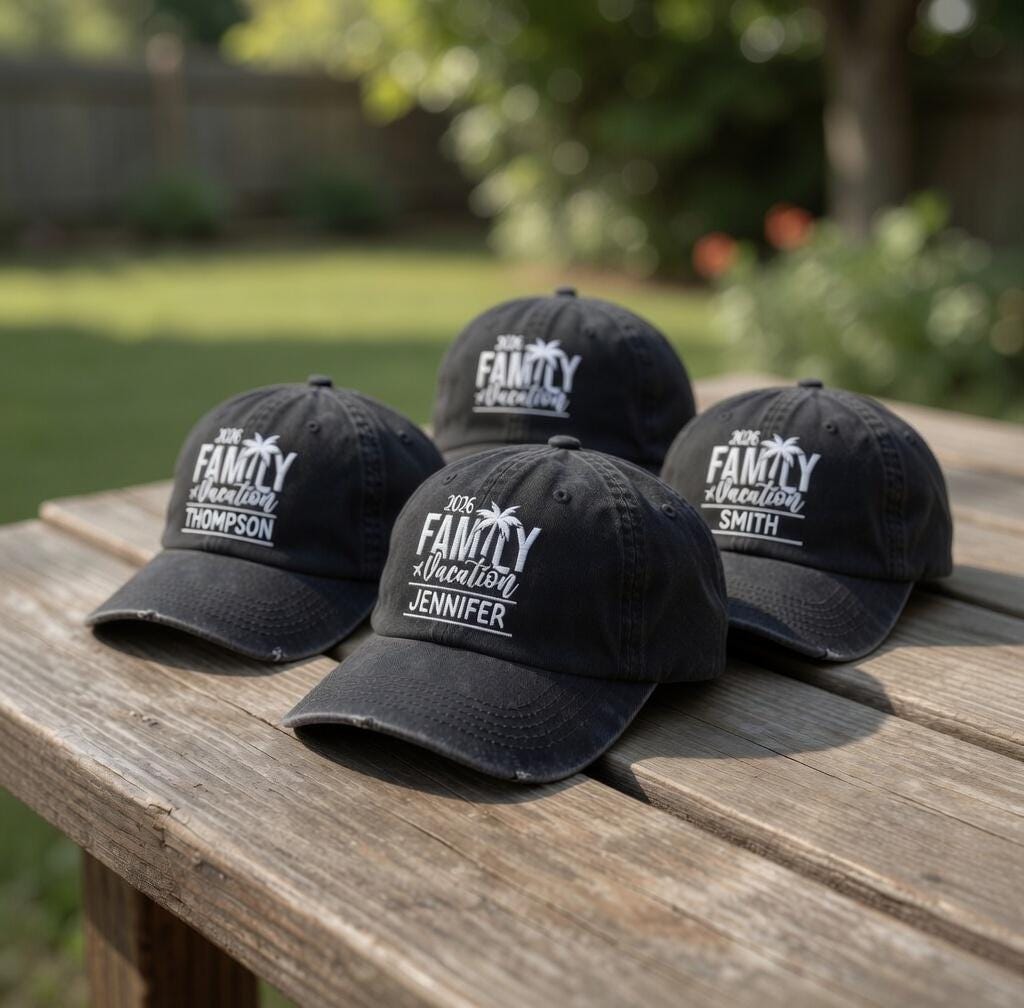 Custom Family Vacation Hats 2026, Personalized Last Name Baseball Caps, Matching Family Reunion Gifts, Embroidered Beach Hat,Summer Trip Cap