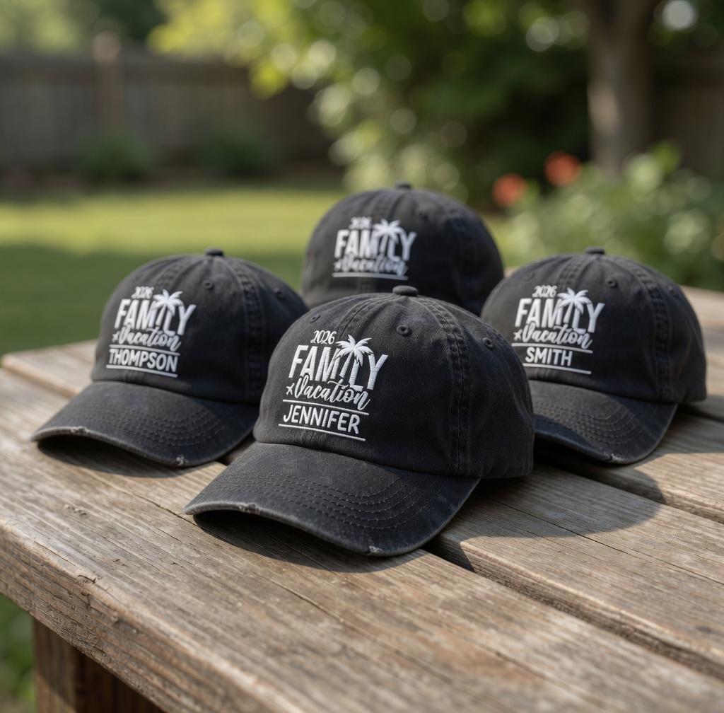 Custom Family Vacation Hats 2026, Personalized Last Name Baseball Caps, Matching Family Reunion Gifts, Embroidered Beach Hat,Summer Trip Cap