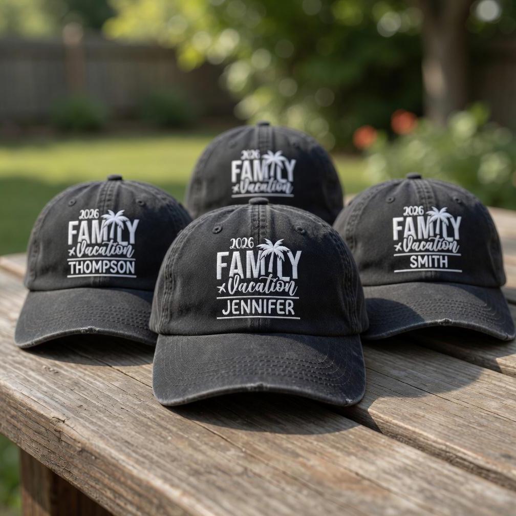 Custom Family Vacation Hats 2026, Personalized Last Name Baseball Caps, Matching Family Reunion Gifts, Embroidered Beach Hat,Summer Trip Cap