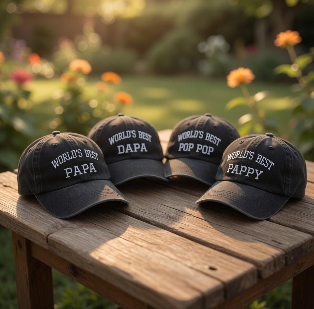 Custom Worlds Best Dad Hat, Personalized Papa Dada Cap, Pop Pop Pappy Birthday Gift, Embroidered Father's Day Gift, Distressed Cotton Hat