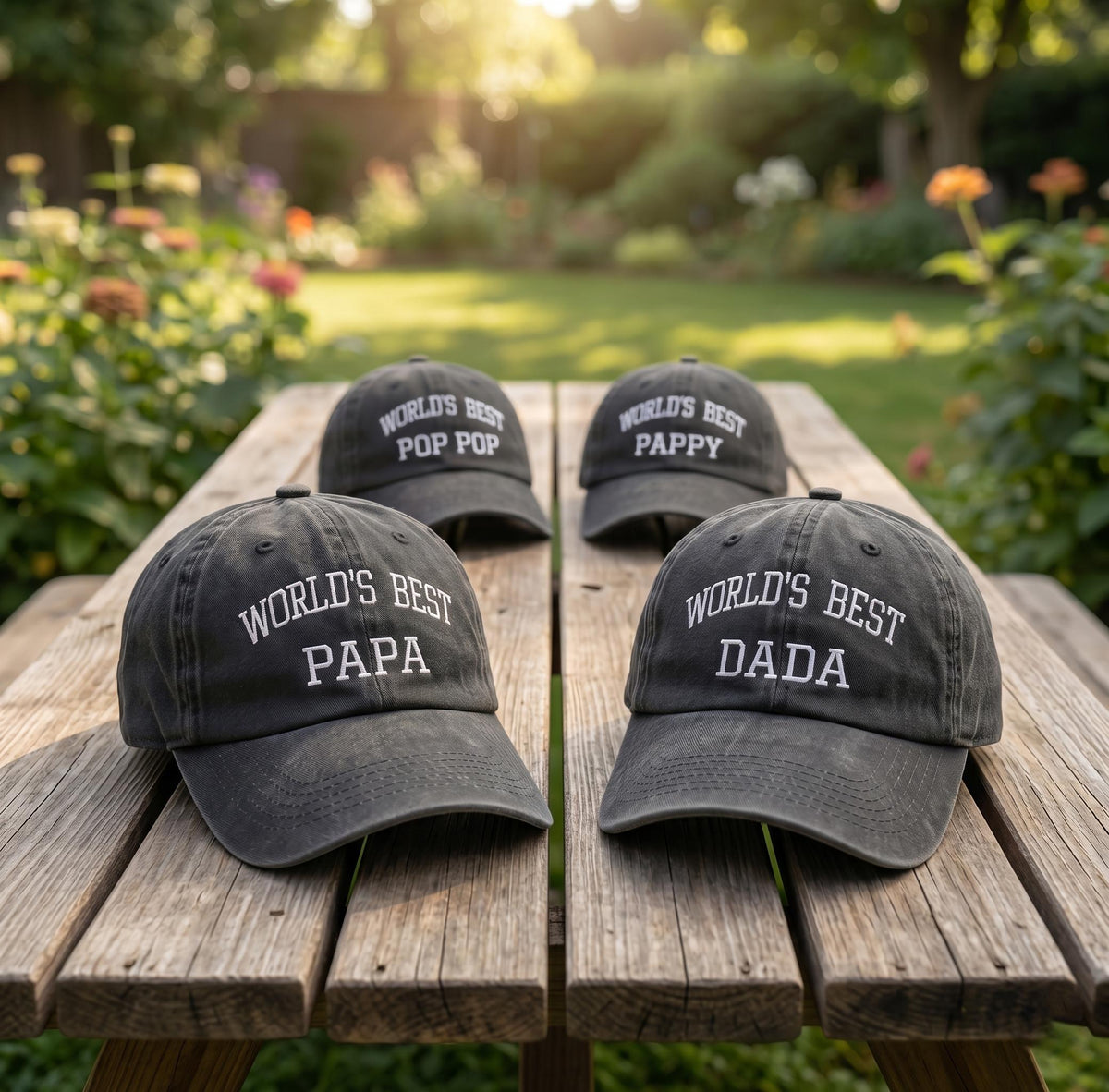 Custom Worlds Best Dad Hat, Personalized Papa Dada Cap, Pop Pop Pappy Birthday Gift, Embroidered Father's Day Gift, Distressed Cotton Hat