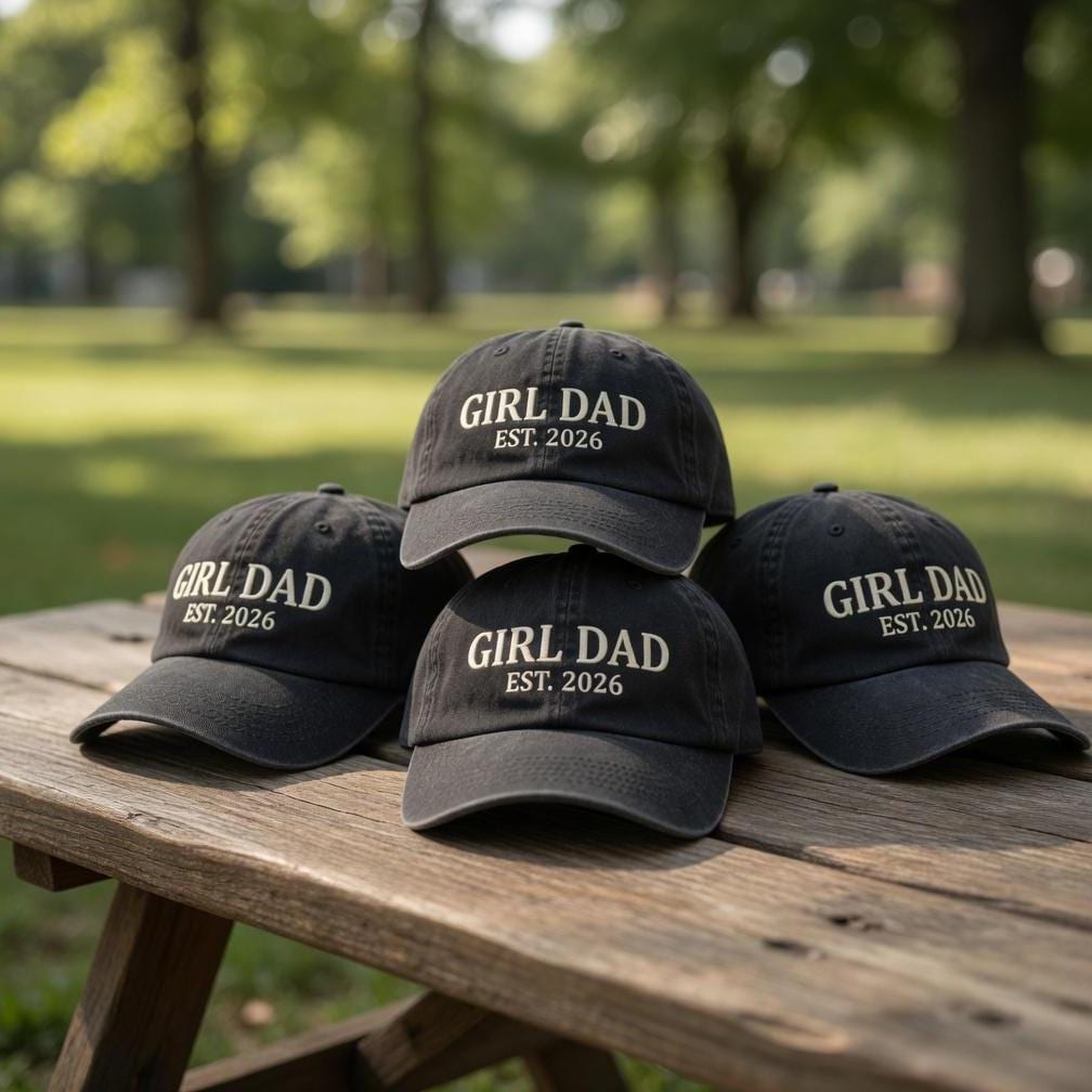 Custom Dad Est 2026 Hat, Personalized Fathers Day Gift, Girl Dad Boy Dad Cap, New Dad Established Gift, Embroidered Distressed Cotton Hat