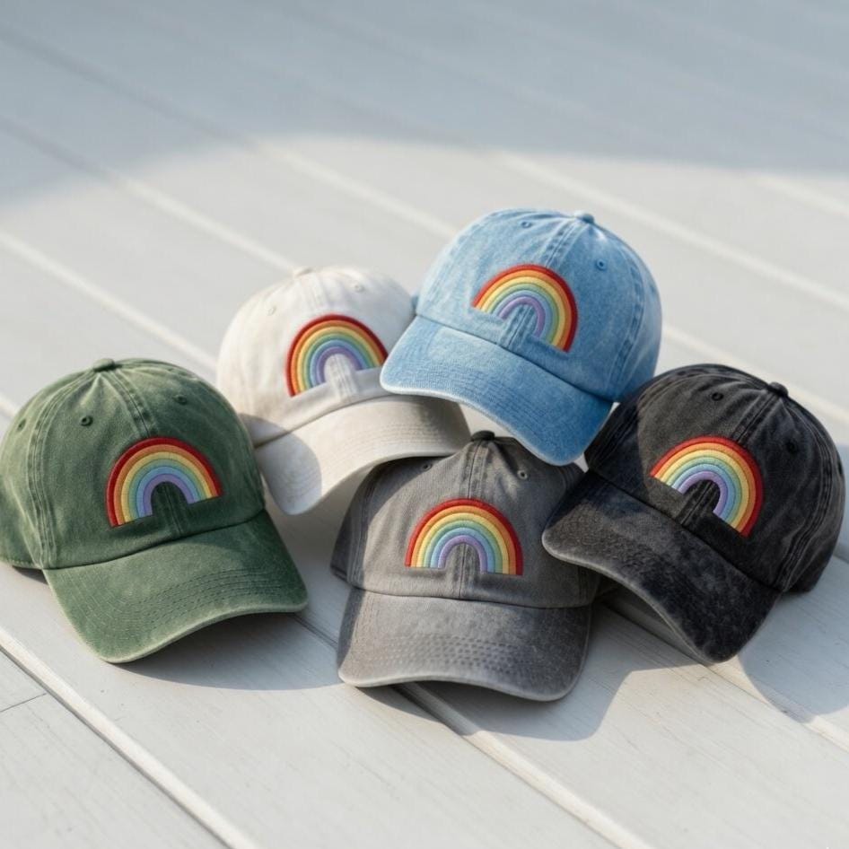 Rainbow Pride Embroidered Hat, Colorful LGBTQ+ Baseball Cap, Equality and Inclusion Gift