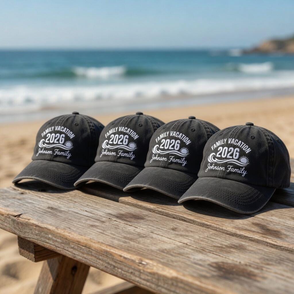 Custom Family Vacation 2026 Hats, Personalized Beach Trip Baseball Caps, Matching Group Travel Gifts, Embroidered Summer Sun Cap, Dad Hat