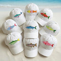 Coastal Bass Fish Embroidered Hat, Vintage Washed Dad Cap, Fishing and Beach Lover Gift