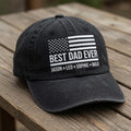 Custom Dad Hat with Kids Names, Personalized American Flag Cap, Best Dad Ever Embroidered Hat, Father's Day Gift, Distressed Cotton Cap