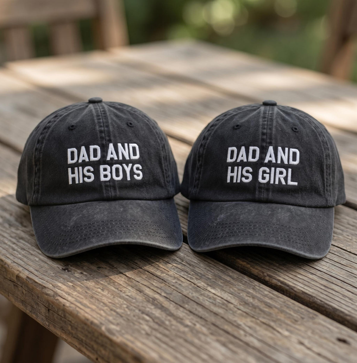 Custom Dad Hat, Personalized Father's Day Gift, Dad and His Boys Cap, Custom Text Hat for Dad, Distressed Cotton Cap, Birthday Gift Him