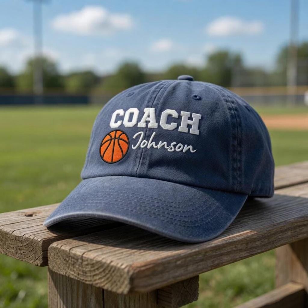 Custom Coach Name Sports Embroidered Hat - Personalized Team Gift Cap