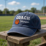 Custom Coach Name Sports Embroidered Hat - Personalized Team Gift Cap