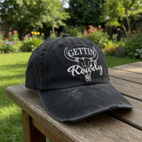 Custom Gettin' Hitched Gettin' Rowdy Hats, Western Bachelorette Party Caps, Cowboy Boot Bridal Party Gift, Nashville Bach Favors Dad Hat
