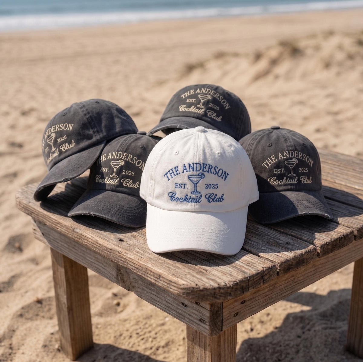 Custom Cocktail Club Hat, Vintage Family Vacation Embroidered Dad Cap, Personalized Last Name Gift, Retro Beach Trip Baseball Cotton Hat