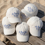 Custom Beach Club Hat, Vintage Seashell Starfish Embroidered Dad Cap, Personalized Vacation Gift, Retro Coastal Aesthetic Baseball