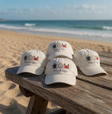 Custom Beach Life Hat, Vintage Sea Turtle Crab Embroidered Cream Dad Cap, Personalized Seashell Vacation Gift, Retro Coastal Baseball Hat