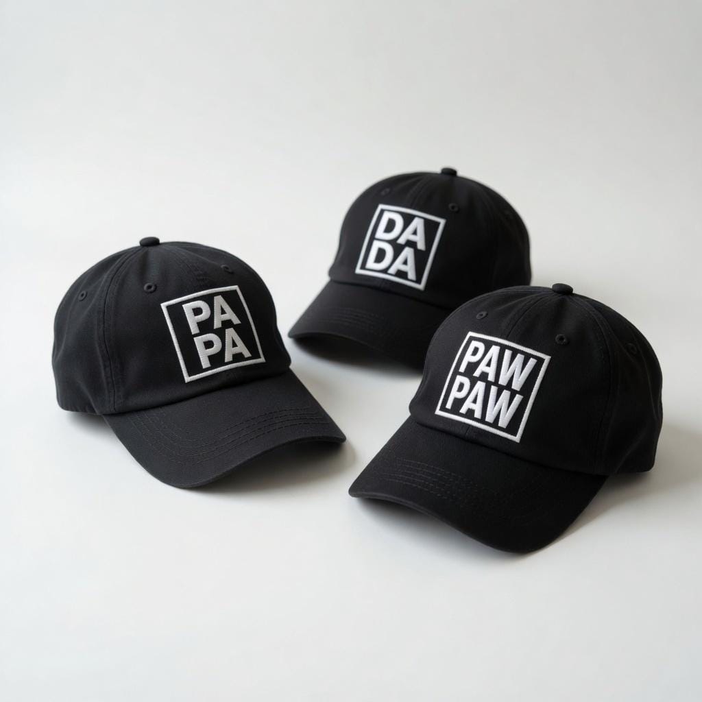 Personalized Papa Pawpaw Embroidered Hat, Custom Grandfather Baseball Cap, Family Gift