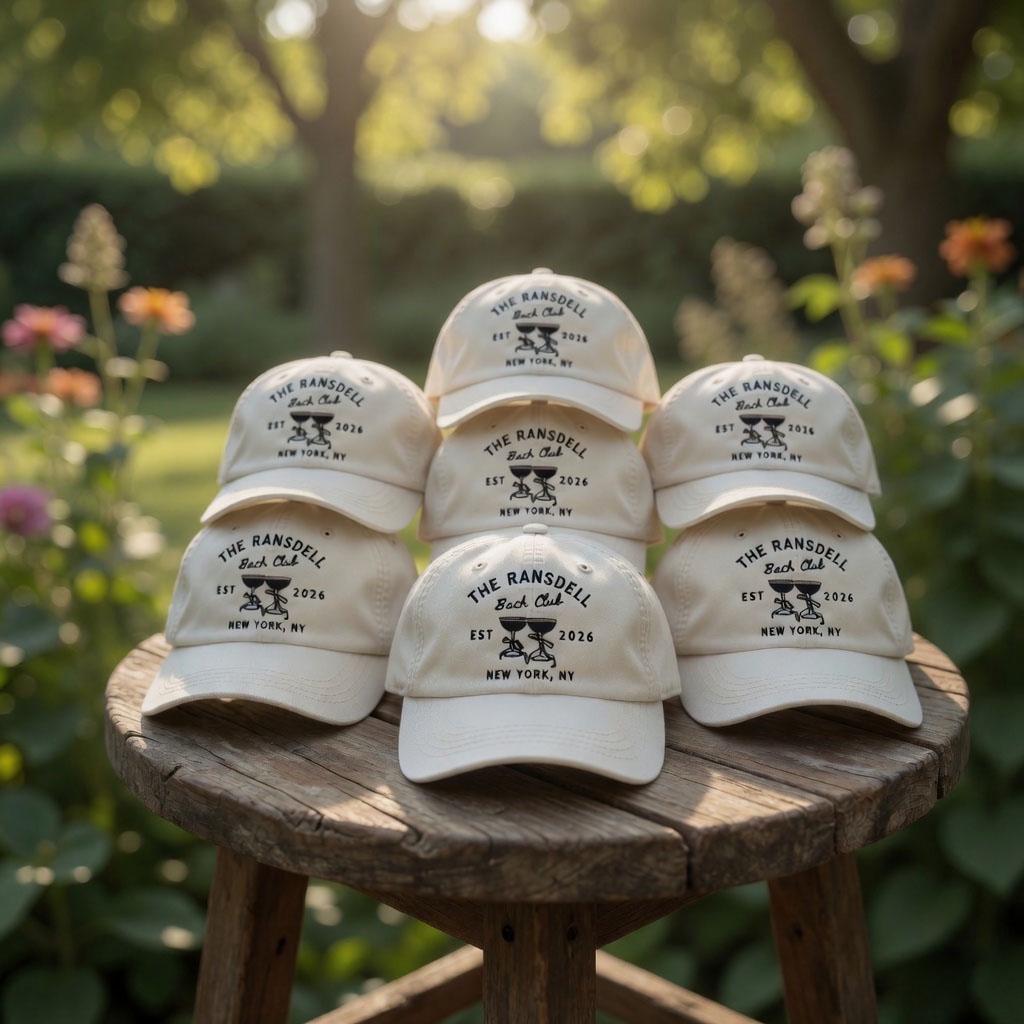 Custom Bachelor Party Hat, Embroidered Cocktail Bach Club Dad Cap, Personalized Groomsmen Hat, New York Guys Trip 2026 Groom Squad Gift
