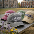 Custom University Embroidered Hat, Vintage Washed Cotton College Dad Cap, Personalized Baseball Hat, School Graduation Gift