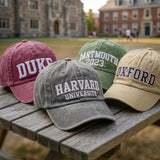 Custom University Embroidered Hat, Vintage Washed Cotton College Dad Cap, Personalized Baseball Hat, School Graduation Gift