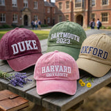 Custom University Embroidered Hat, Vintage Washed Cotton College Dad Cap, Personalized Baseball Hat, School Graduation Gift