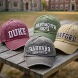 Custom University Embroidered Hat, Vintage Washed Cotton College Dad Cap, Personalized Baseball Hat, School Graduation Gift