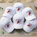 Custom Lobster Embroidered Hat, Beachcomber Mariner Anchor Dad Cap, Coastal Nautical Baseball Hat, Personalized Sea Ocean Vacation Gift