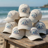 Custom Beach Hat, Embroidered Wave Riders Crew Dad Cap, Personalized Surfing Baseball Hat, Ocean Summer Family Vacation 2026 Gift