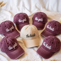Custom Bride Embroidered Baseball Cap, Personalized Bridal Party Hat, Wedding Gift