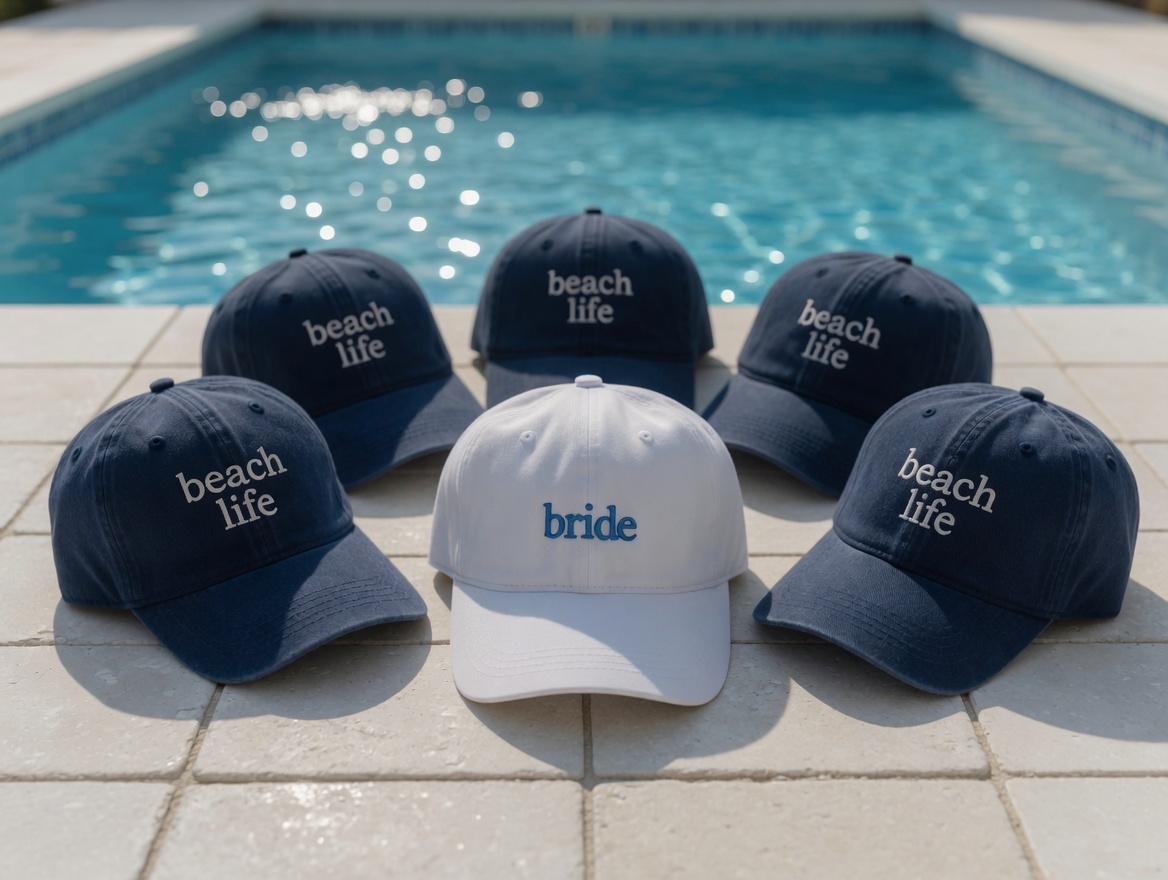 Bridal Beach Life Embroidered Hat, Coastal Bachelorette Baseball Cap, Wedding Weekend Gift