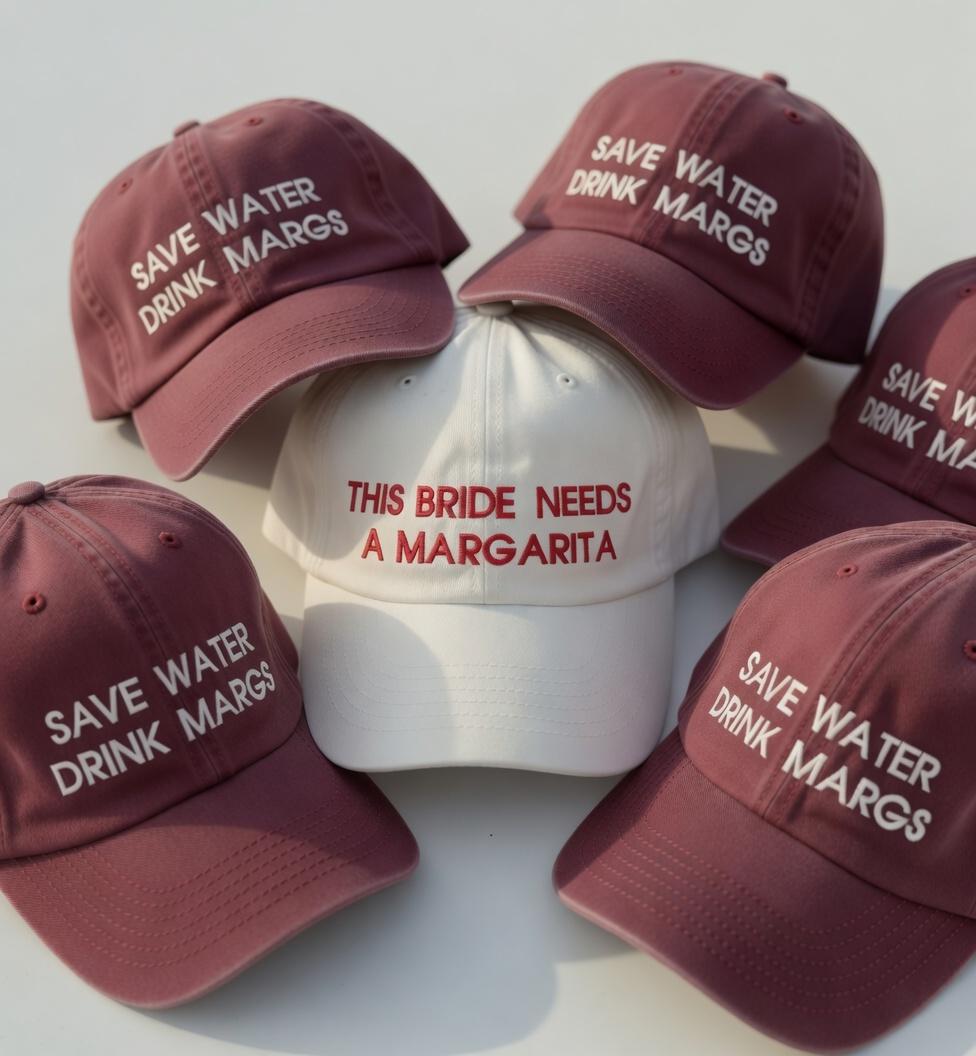 Margarita Bride Embroidered Hat, Bachelorette Cocktail Baseball Cap, Bridal Party Girls Trip Gift