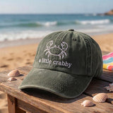 Funny Crab Embroidered Hat, Coastal Ocean Baseball Cap, Beach Lover Summer Gift