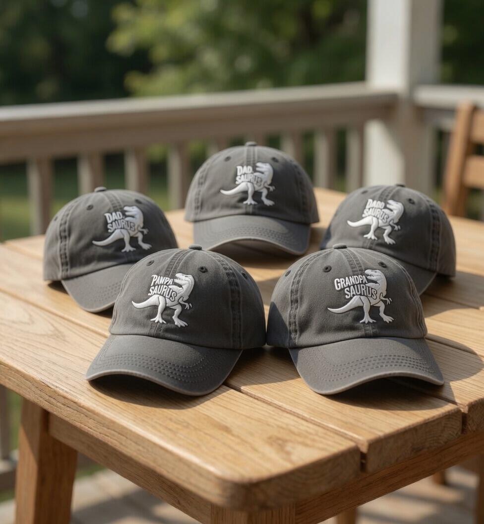 Custom Papasaurus Dadsaurus Embroidered Hat - Personalized Dinosaur Kids Names Father's Day Dad Cap