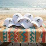 Custom Monogram Hat Personalized Palm Tree Cap Beach Trip Vacation Gift Embroidered White Initial Dad Hat Summer Bachelorette Party Matching