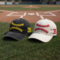 Custom 3D Puff Number Embroidered Baseball Hat - Personalized Game Day Cap
