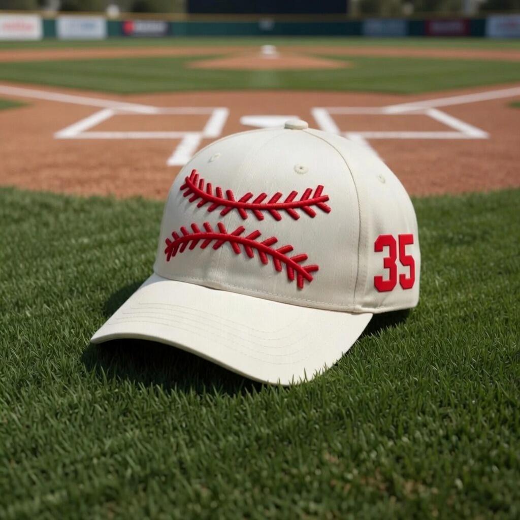 Custom 3D Puff Number Embroidered Baseball Hat - Personalized Game Day Cap