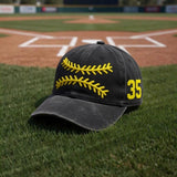 Custom 3D Puff Number Embroidered Baseball Hat - Personalized Game Day Cap