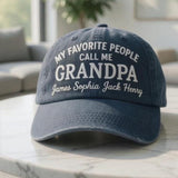 Personalized Dad Embroidered Hat, Custom Papa Grandpa Pops Baseball Cap, Father's Day Gift